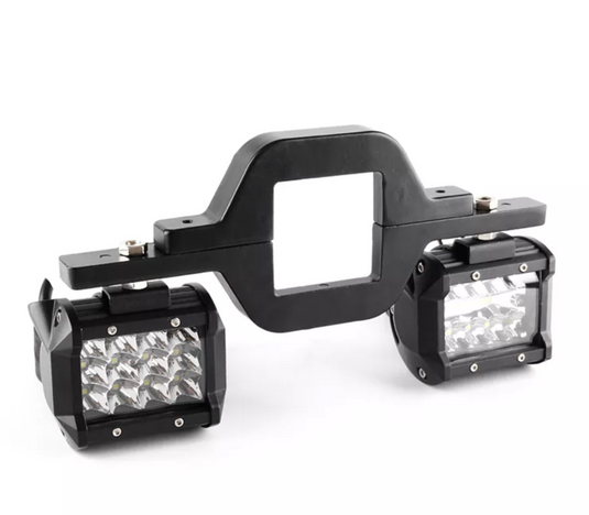 Tow hitch light mount with two lights installed