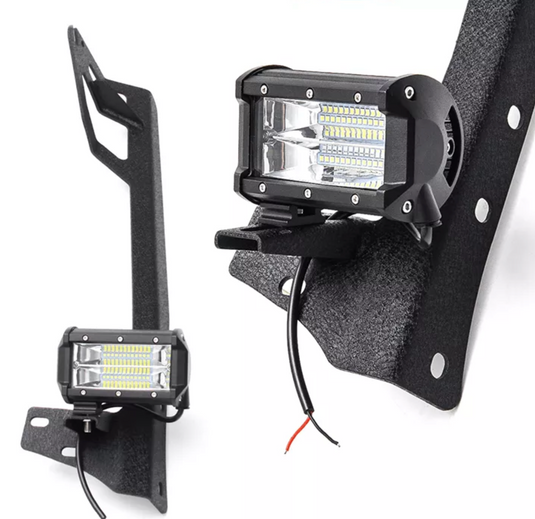 Detail of brackets with lights installed