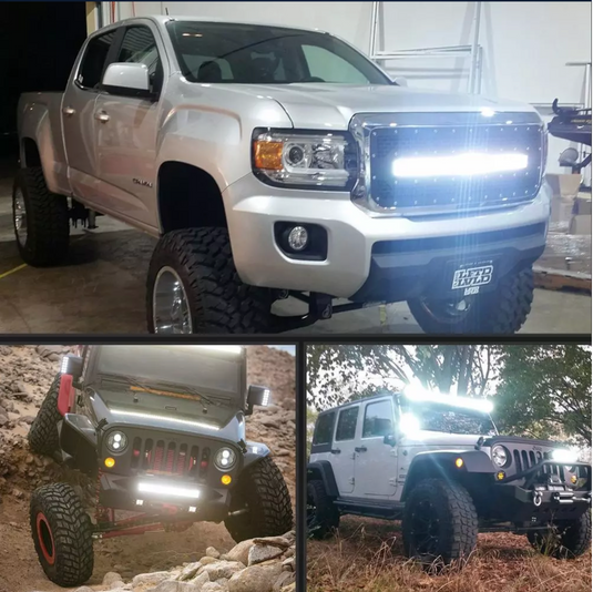 Light bar installed and turned on, truck, jeep and jeep